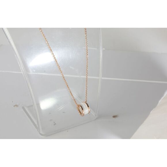Bvlgari B.zero1 White Ceramic Necklace in 18K Rose Gold - Picture 4 of 4